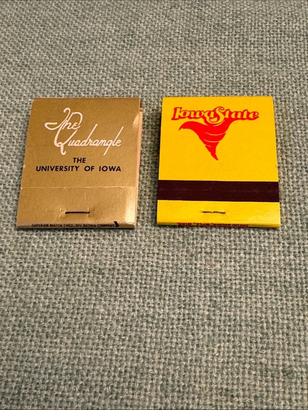 Vintage University of Iowa & Iowa State Matchbooks - Gold & Yellow